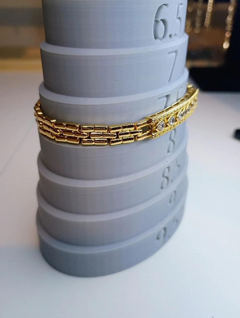 New Gold Plated Clear CZ's Teardrop Bracelet
